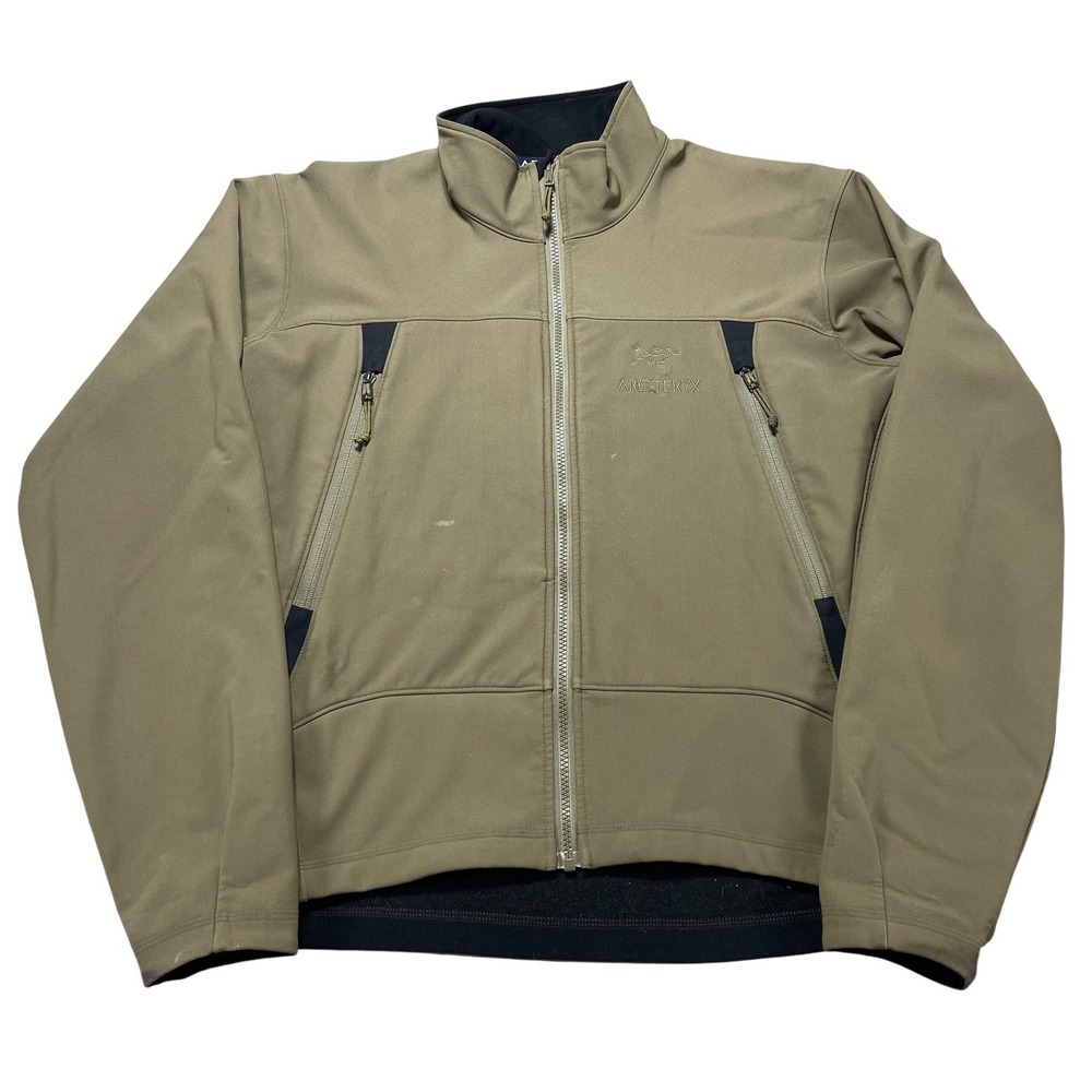 Arc'teryx Leaf Bravo Jacket Men M Brown Softshell Polartec Fleece Hike Crocodile